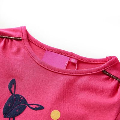 Dětské tričko s dlouhým rukávem jasně růžové 92