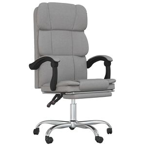 vidaXL Polohovac&iacute; kancel&aacute;řsk&aacute; židle světle &scaron;ed&aacute; textil