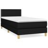 vidaXL Box spring postel s matrac&iacute; čern&aacute; 90x190 cm textil