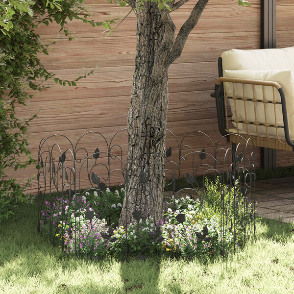 vidaXL Zahradn&iacute; plot Trel&aacute;ž Čern&aacute; 307 x 54,5 x 0,3 cm