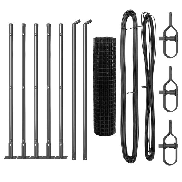 vidaXL Plot s sloupkem &Scaron;ed&aacute; 0,4 x 10 m Ocel a PVC