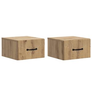 vidaXL N&aacute;stěnn&yacute; nočn&iacute; stolek 2 pcs Dub artisan 34,5 x 33 x 20 cm