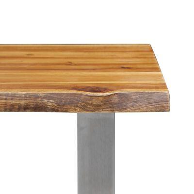 vidaXL Lavice 160 cm masivní akáciové dřevo a nerezová ocel