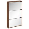 vidaXL Botn&iacute;k se zrcadlem 3patrov&yacute; hněd&yacute; dub 63x17x102,5 cm