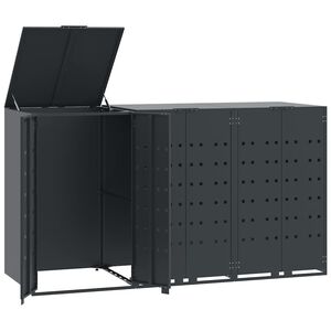 vidaXL Box na 3 popelnice antracitov&yacute; 207 x 79 x 117 cm ocel