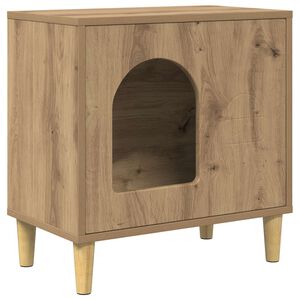 vidaXL Kočič&iacute; dům Uměleck&yacute; dub 51 x 30 x 52 cm Kompozitn&iacute; dřevo
