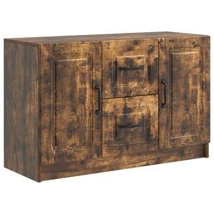 vidaXL Serv&iacute;rovac&iacute; skř&iacute;ň se z&aacute;suvkou Kouřov&yacute; dub 89 x 34,5 x 57 cm