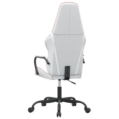 vidaXL Masážní herní židle růžová a bílá umělá kůže