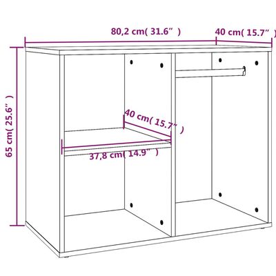 vidaXL Toaletní skříňka hnědý dub 80 x 40 x 65 cm kompozitní dřevo
