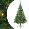 vidaXL Uměl&yacute; osvětlen&yacute; v&aacute;nočn&iacute; stromeček Zelen&aacute; 240 cm PVC