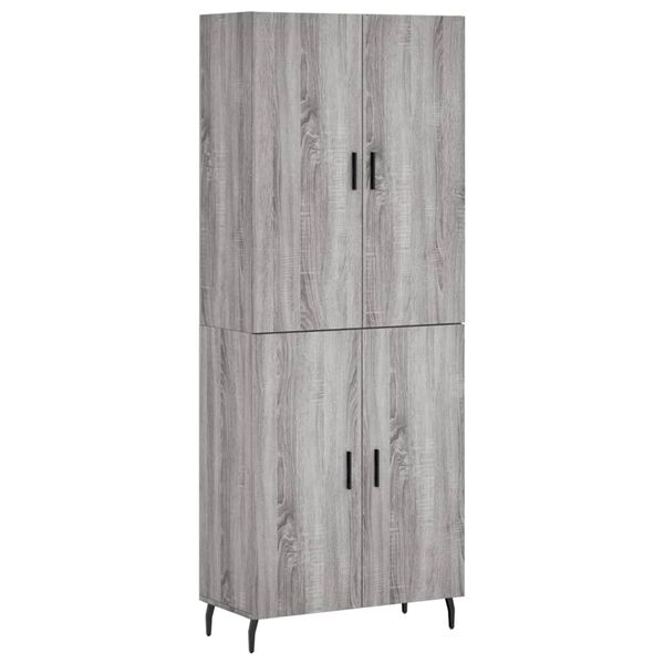 vidaXL Skř&iacute;ň highboard &scaron;ed&aacute; sonoma 69,5 x 34 x 180 cm kompozitn&iacute; dřevo