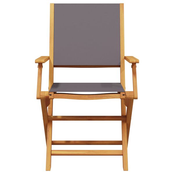 vidaXL 5d&iacute;ln&yacute; zahradn&iacute; j&iacute;deln&iacute; set antracitov&yacute; textil a masivn&iacute; dřevo