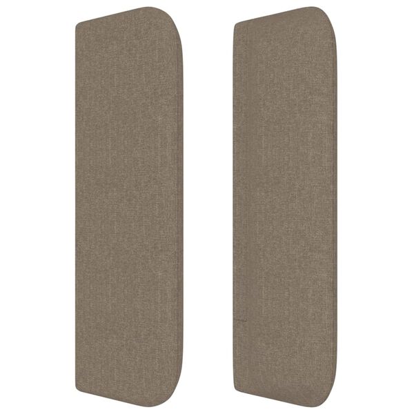 vidaXL Čelo postele typu u&scaron;&aacute;k taupe 163 x 16 x 78/88 cm textil