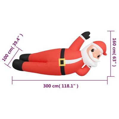 vidaXL Nafukovací Santa Claus s LED diodami 160 cm