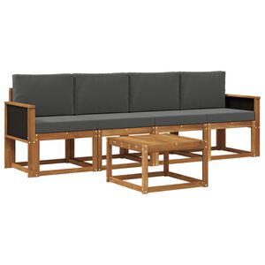 vidaXL Venkovn&iacute; pohovkov&aacute; souprava 4 pcs Přirozen&aacute; a Anthracitov&aacute;