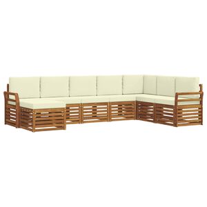 vidaXL Venkovn&iacute; pohovkov&aacute; souprava 8 pcs Přirozen&aacute; a Kr&eacute;mov&aacute;