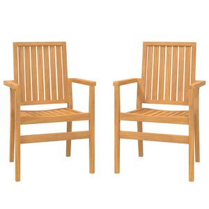 vidaXL Stohovateln&eacute; zahradn&iacute; židle 2 ks 56,5x57,5x91 cm masivn&iacute; teak