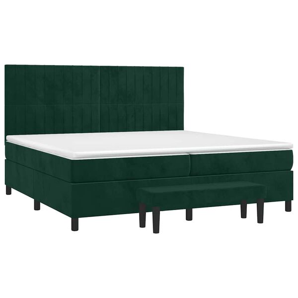 vidaXL Box spring postel s matrac&iacute; tmavě zelen&aacute; 200x200 cm samet