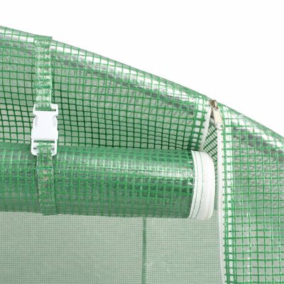 vidaXL Skleník s ocelovým rámem zelený 20 m² 10 x 2 x 2 m
