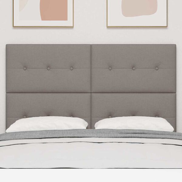 vidaXL Čelo postele s čelo Taupe 144 cm Uměl&aacute; kůže