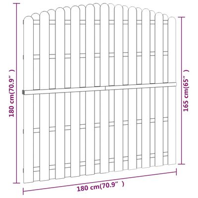 vidaXL Protipohledový plotový dílec borovice 180 x (165–180) cm
