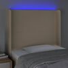 vidaXL Čelo postele s LED kr&eacute;mov&eacute; 93 x 16 x 118/128 cm textil