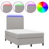 vidaXL Box spring postel s matrac&iacute; a LED světle &scaron;ed&aacute; 120x200 cm textil