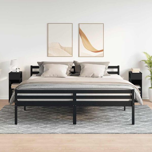 vidaXL Nočn&iacute; stolky 2 ks se z&aacute;suvkou čern&eacute; 25 x 31 x 66 cm