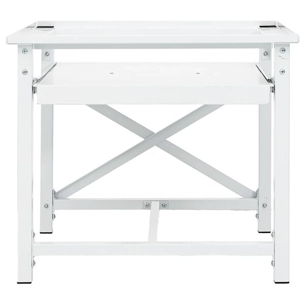 vidaXL Podstavec pod pračku s v&yacute;suvnou polic&iacute; b&iacute;l&yacute;