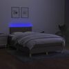vidaXL Box spring postel s matrac&iacute; a LED taupe 120x190 cm textil