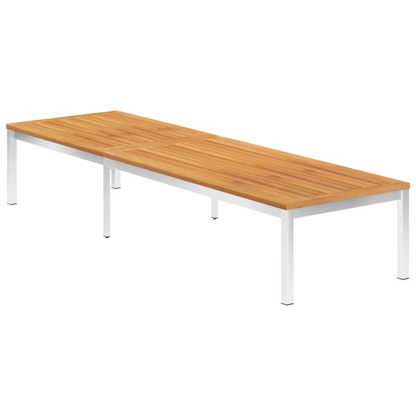 vidaXL Zahradn&iacute; leh&aacute;tko masivn&iacute; ak&aacute;ciov&eacute; dřevo a nerezov&aacute; ocel