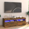 vidaXL TV skř&iacute;ňka s LED osvětlen&iacute;m kouřov&yacute; dub 120 x 35 x 40 cm