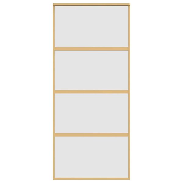 vidaXL Posuvné dveře zlaté 90 x 205 cm mléčné ESG sklo a hliník
