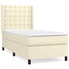 vidaXL Box spring postel s matrac&iacute; kr&eacute;mov&aacute; 90x200 cm uměl&aacute; kůže