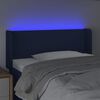 vidaXL Čelo postele s LED modr&eacute; 83 x 16 x 78/88 cm textil