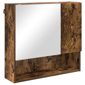 vidaXL Zrcadlov&aacute; skř&iacute;ň Kouřov&yacute; dub 59 x 17 x 55 cm Kompozitn&iacute; dřevo