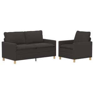 vidaXL Set pohovek 2 ks Tmavě &scaron;ed&aacute; Textil