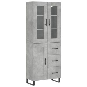 vidaXL Skř&iacute;ň highboard betonově &scaron;ed&aacute; 69,5x34x180 cm kompozitn&iacute; dřevo