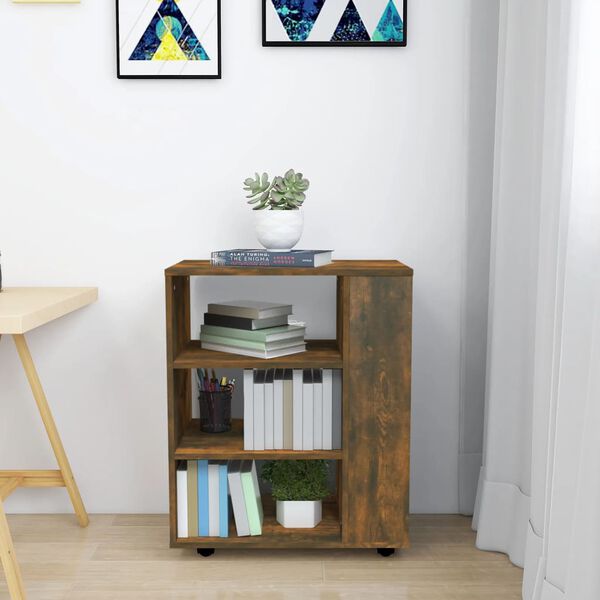 vidaXL Skř&iacute;ňka na kolečk&aacute;ch kouřov&yacute; dub 60x35x75 cm kompozitn&iacute; dřevo