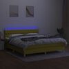 vidaXL Box spring postel s matrac&iacute; a LED zelen&aacute; 180x200 cm textil