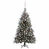 vidaXL Uměl&yacute; v&aacute;nočn&iacute; stromek LED a sada koul&iacute; zasněžen&yacute; 180cm PVC a PE
