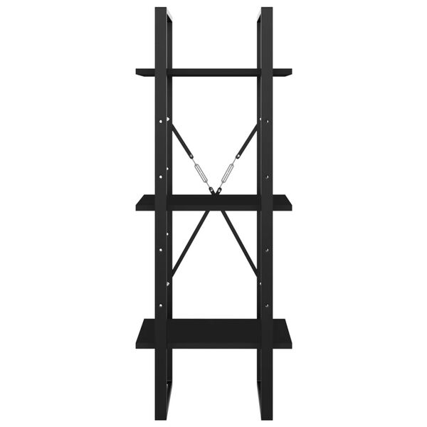 vidaXL Knihovna se 3 policemi čern&aacute; 40 x 30 x 105 cm kompozitn&iacute; dřevo