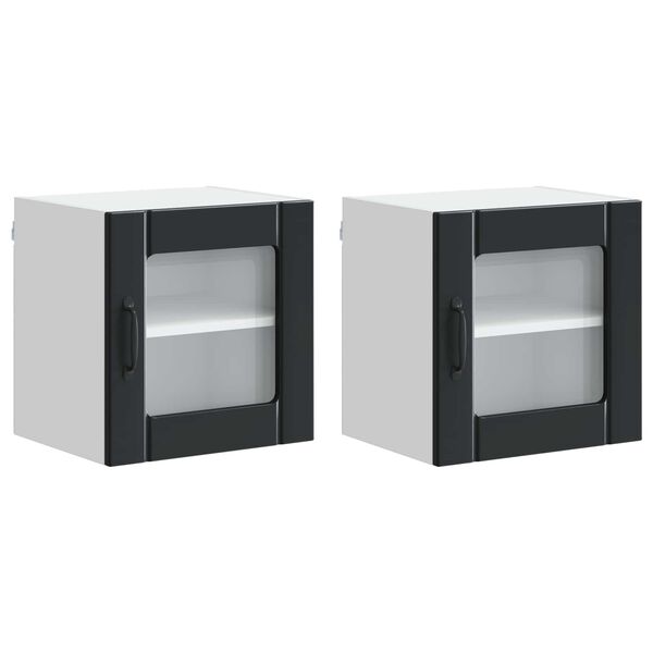 vidaXL Kuchyňsk&aacute; skř&iacute;ň 2 pcs Čern&aacute; 40 x 31 x 40 cm kompozitn&iacute; dřevo