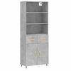 vidaXL Skř&iacute;ň highboard betonově &scaron;ed&aacute; 69,5x34x180 cm kompozitn&iacute; dřevo