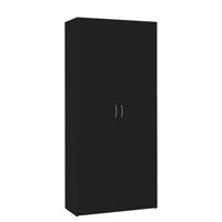vidaXL Botník černý 80 x 35,5 x 180 cm dřevotříska