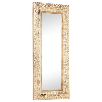 vidaXL Ručně vyřezávané zrcadlo 110 x 50 x 2,6 cm masivní mangovník