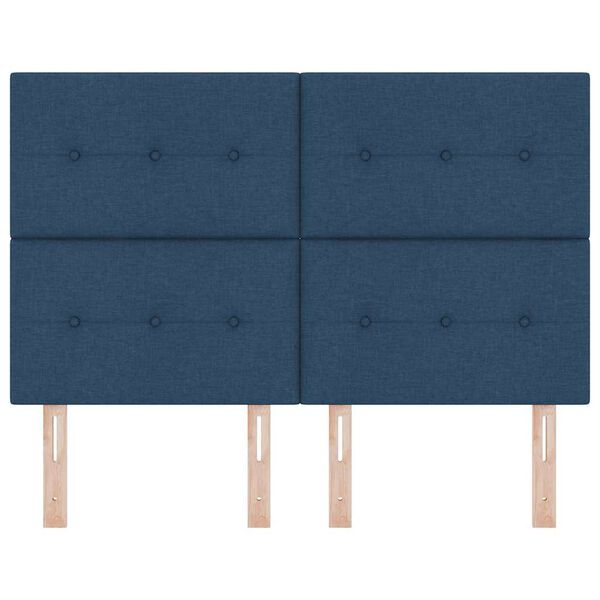 vidaXL Čelo postele s čelo Modr&aacute; 144 cm Uměl&aacute; kůže