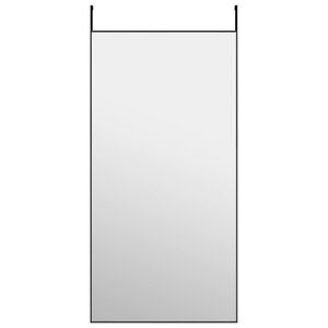 vidaXL Zrcadlo na dveře čern&eacute; 50 x 100 cm sklo a hlin&iacute;k
