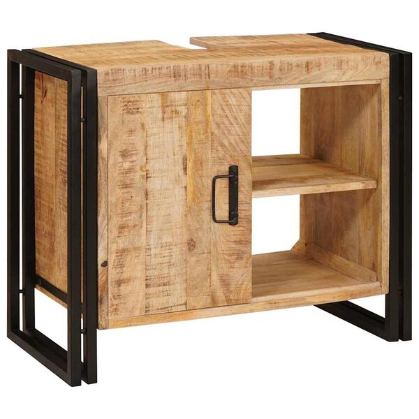 vidaXL Skříňka pod umyvadlo Masivní mangovníkové dřevo a železo