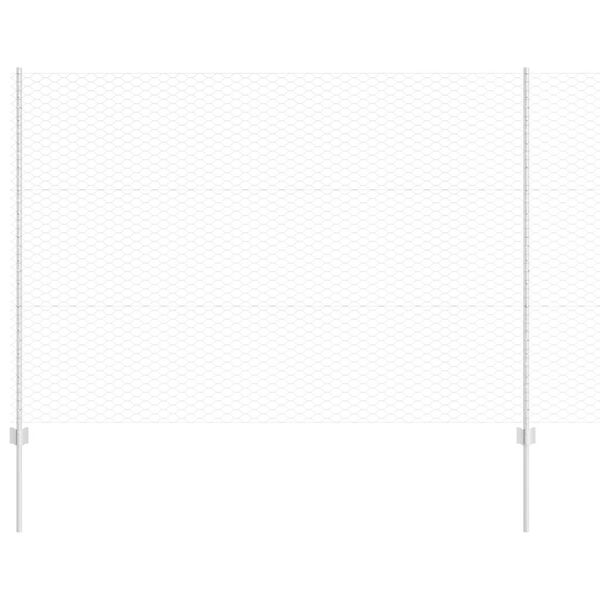 vidaXL Plot s sloupkem Stř&iacute;brn&aacute; 1,5 x 25 m Ocel